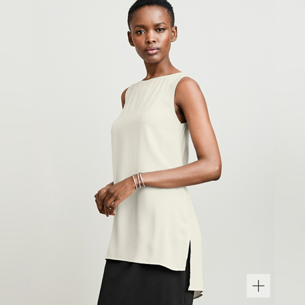 Eileen Fisher Georghette Silk Long Shell